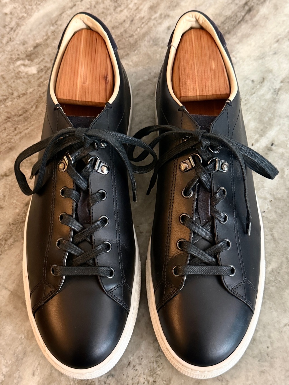 PAUL STUART LOW BLACK WHITE 11 EU 44 MINIMALIST SNEAKERS TRAINERS $500 LUXURY